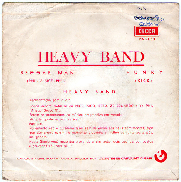 Heavy Band : Beggar Man / Funky (7", Single)