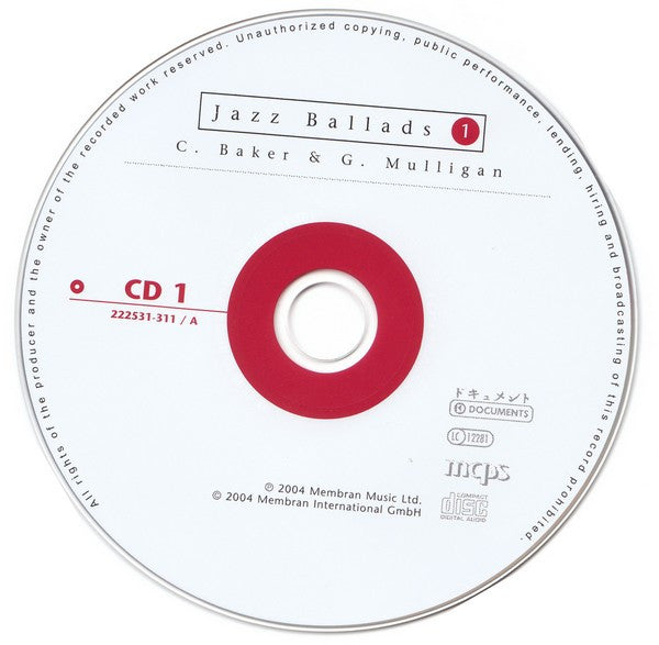 C. Baker* & G. Mulligan* : Jazz Ballads 1 (2xCD, Comp)