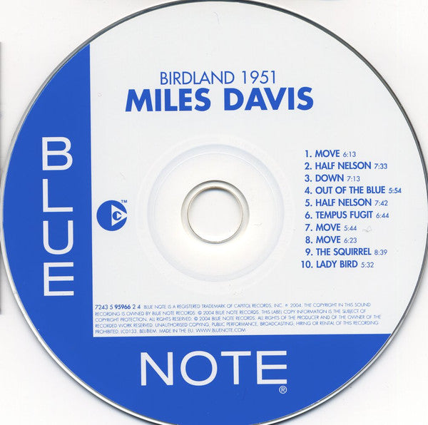 Miles Davis : Birdland 1951 (CD, Album, Copy Prot.)