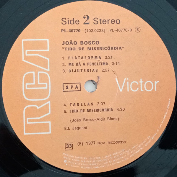 João Bosco : Tiro De Misericórdia (LP, Album)