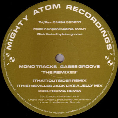 Mono Tracks : Gabes Groove - The Remixes (12")