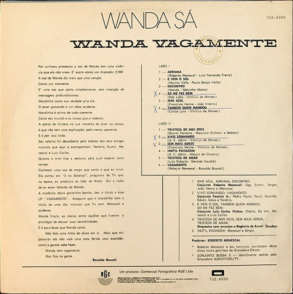 Wanda Sá : Wanda Vagamente (LP, Album, RE)