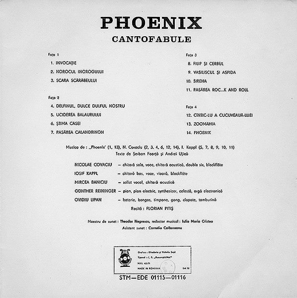 Phoenix (23) : Cantofabule (2xLP, Album, Gat)