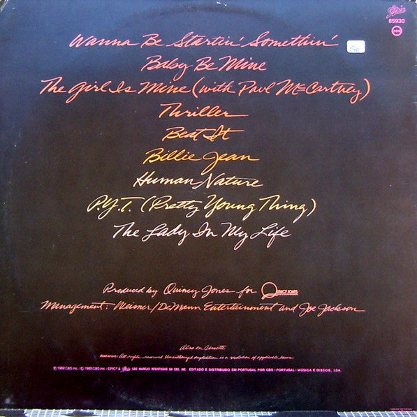 Michael Jackson : Thriller (LP, Album, Gat)