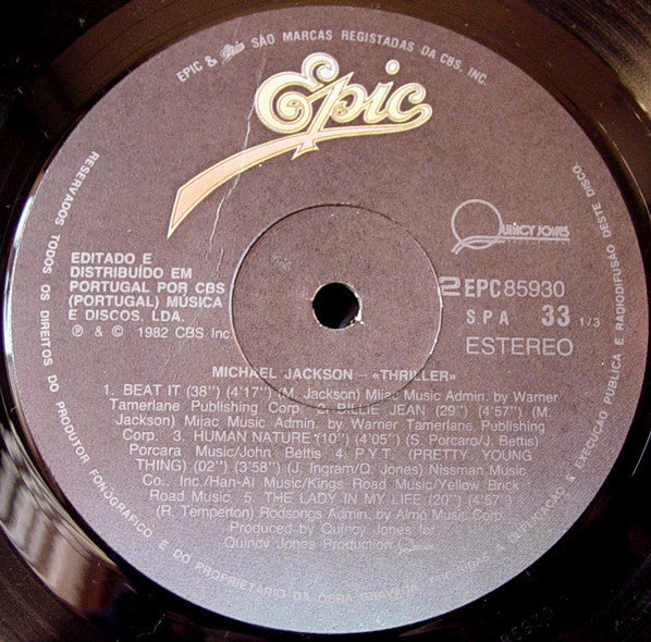 Michael Jackson : Thriller (LP, Album, Gat)