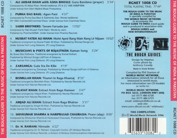 Various : The Rough Guide To The Music Of India & Pakistan (CD, Comp)