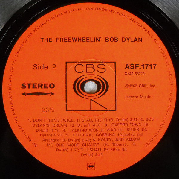 Bob Dylan : The Freewheelin’ Bob Dylan (LP, Album, RE)