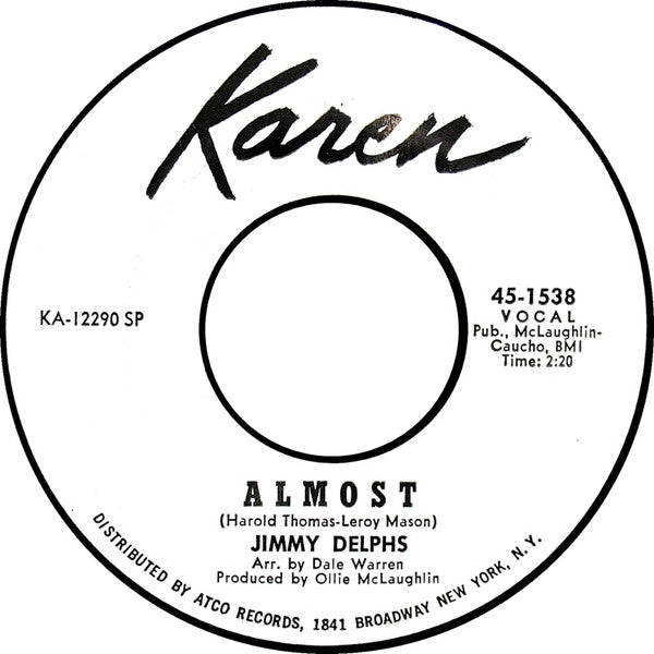 Jimmy Delphs : Don't Sign The Paper / Almost (7", Single, Mono, Promo, Spe)